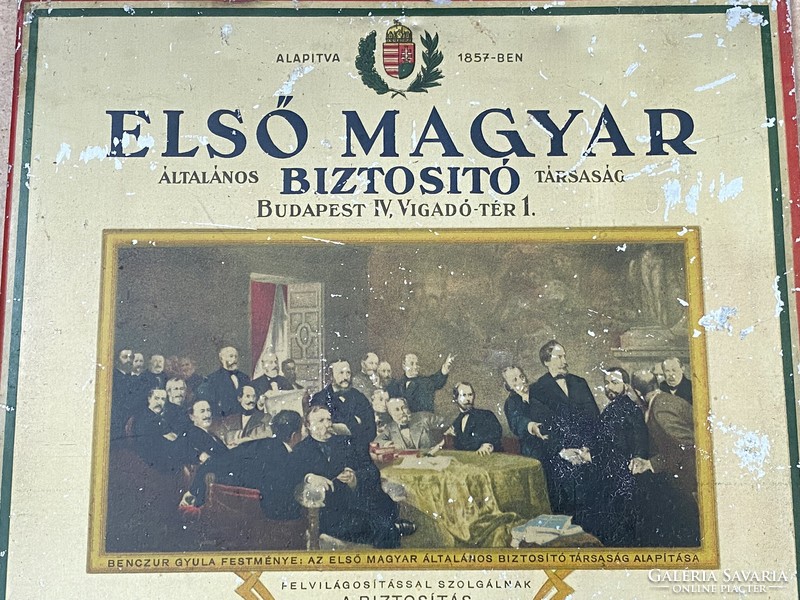 First Hungarian insurance advertising calendar billboard 1920-30