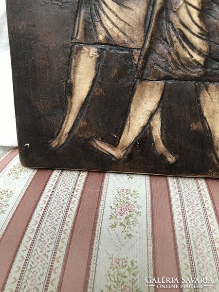 Sóskuti ‘68. Jelzett a keramikus bekarcolásával kerámia falikép