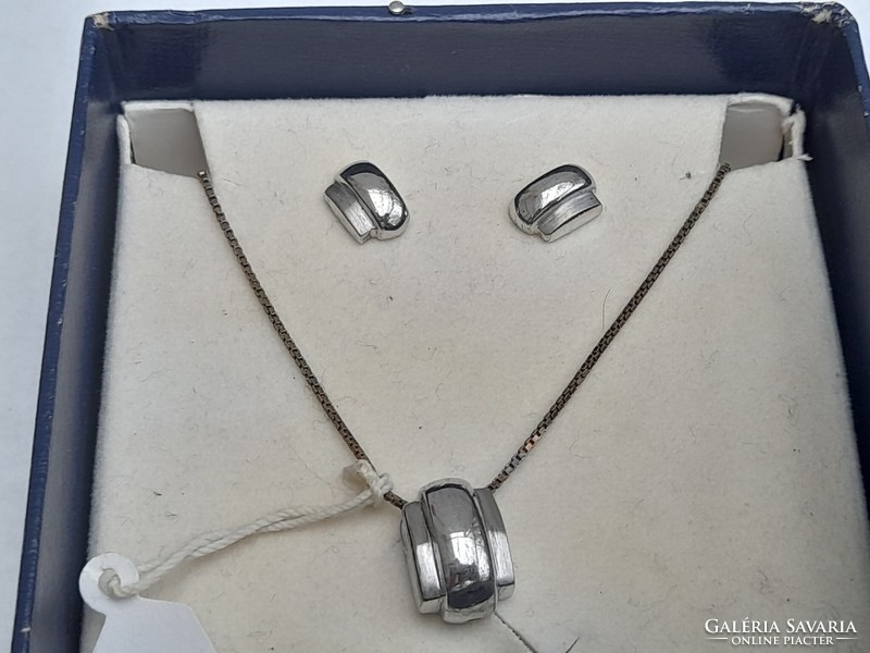 925 Silver jewelry set chain, pendant, earrings