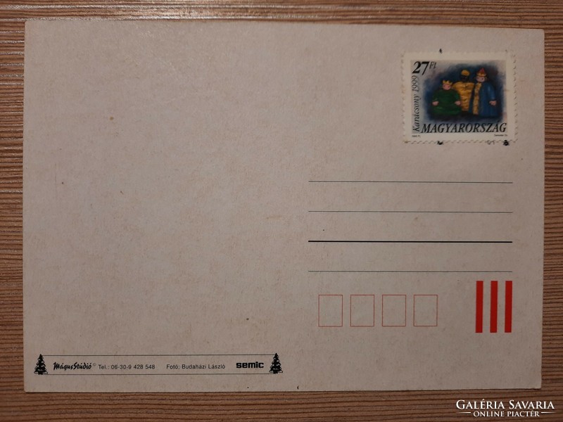 Christmas greeting card - retro postcard - postal clean