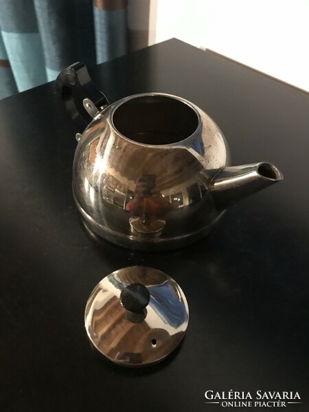 Inox, rozsdamentes fém reggeliző készlethez teakanna (K16)