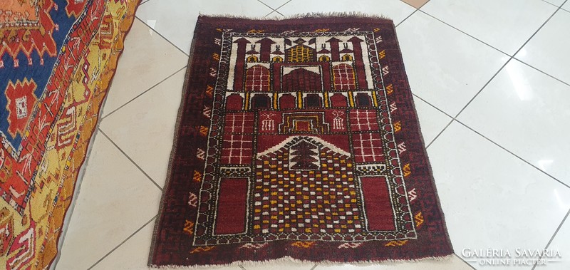 3311 Afghan Baluchi hand-knotted woolen Persian carpet 76x96cm free courier