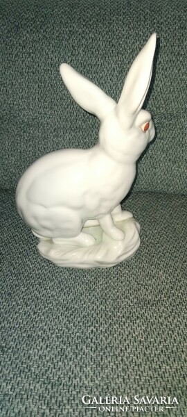 Herend porcelain rabbit is a large white bunny with red eyes