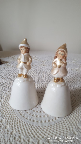 Old English style porcelain bell with a child's figure, in its box