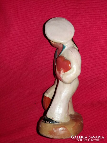 Antik Szécsi Jolán kerámia figura Mokány matróz legényke mentőövvel 14 X 5 cm