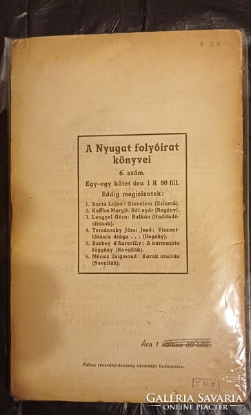 Móricz Zsigmond: Karak Szultán Nyugatos első kiadás