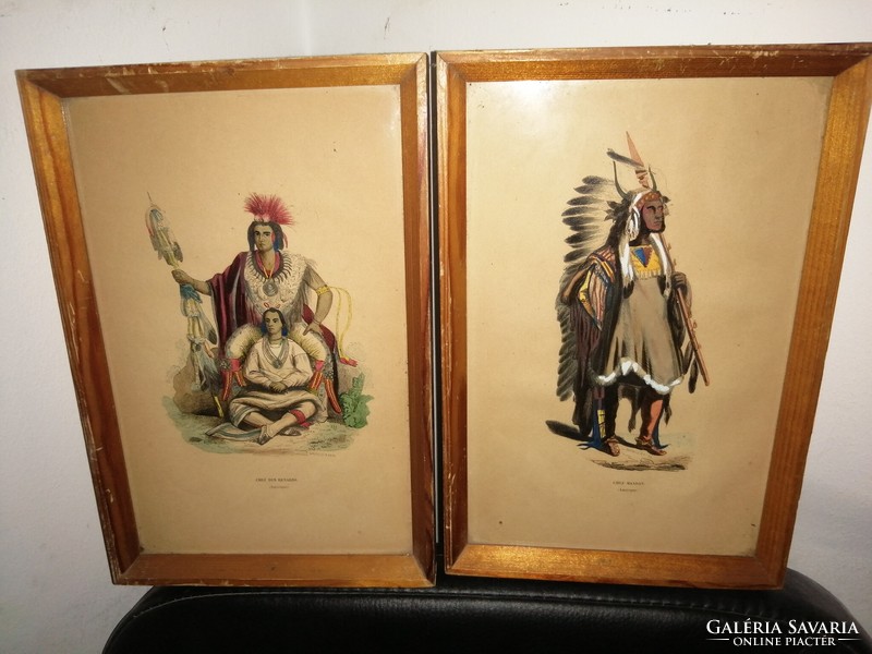 Two historical, American antique prints, marked, framed, for the attention of resellers!