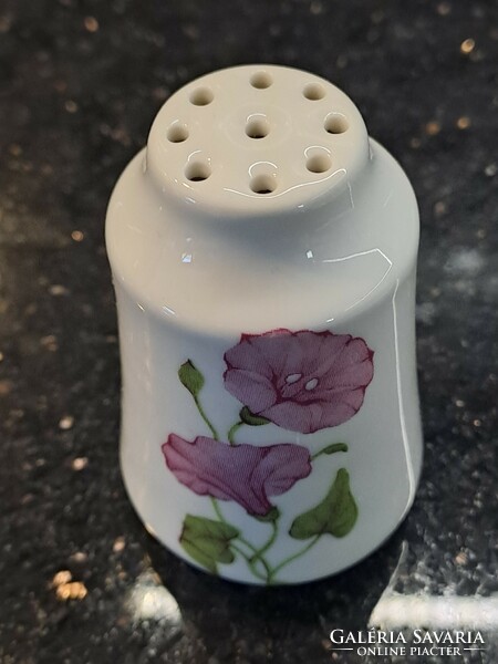 Alföldi porcelain petunia salt shaker with pink floral plug