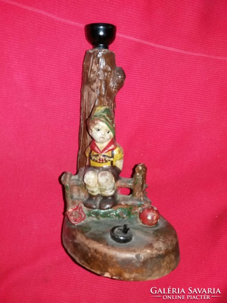 Antique ceramic table lamp hummel figure sitting under an apple tree 24 x 10cm as shown in pictures