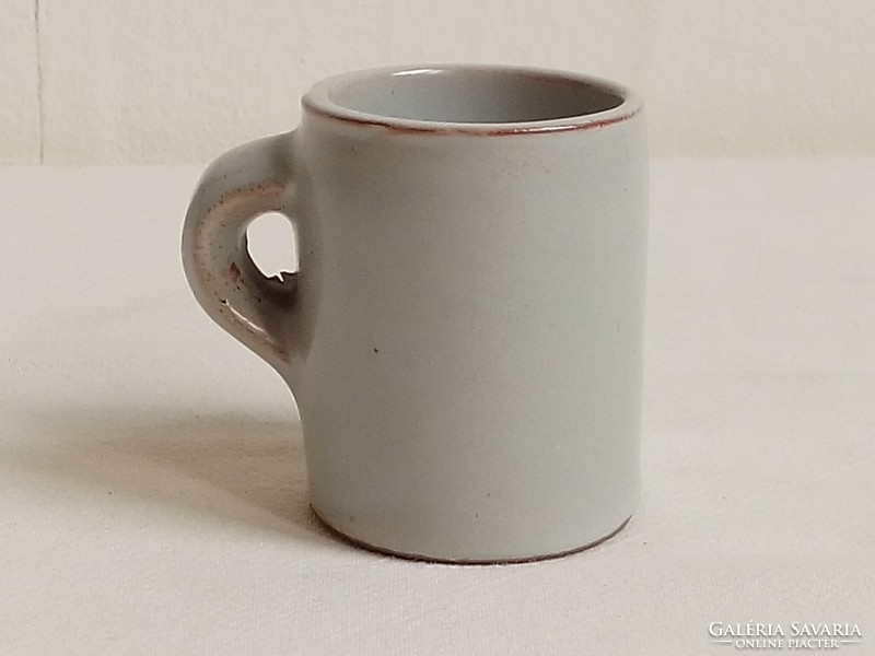 Mini amstel bier gray glazed ceramic beer mug