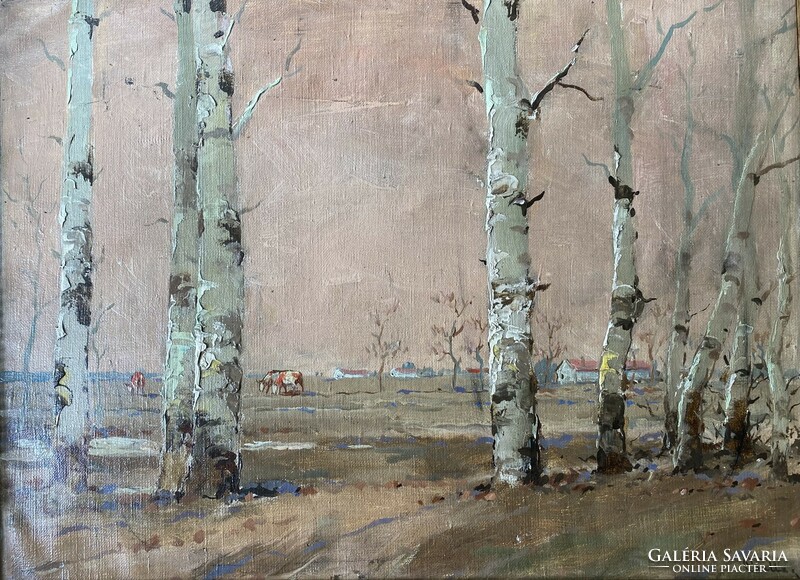 József Csillag: forest detail - oil, canvas