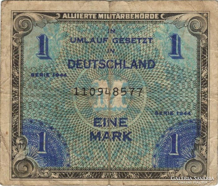 1 Mark 1944 Germany military military 9-digit serial number 3.