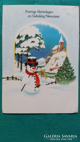 Karácsonyi képeslap, futott