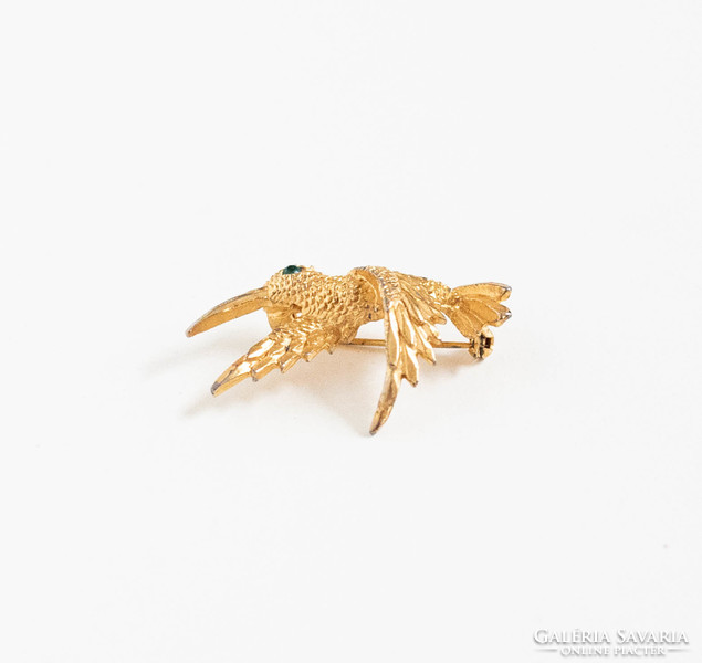 Kolibri formájú bross - vintage melltű, kitűző strasszkővel