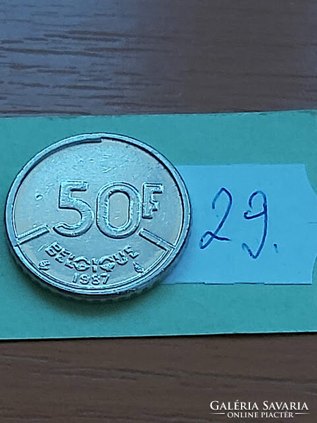 Belgium belgique 50 francs 1987 nickel, i. King Baudouin 29
