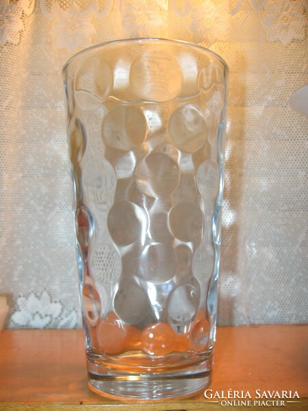Set of 6 thick 0.5 L glasses with optical dots