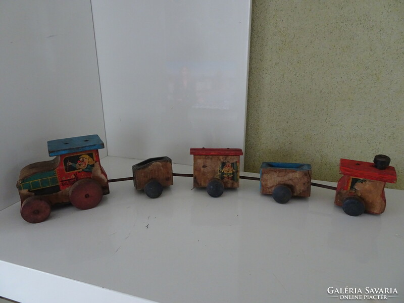 Very old wooden toy train.