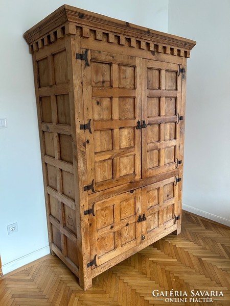 Solid wood cabinet with iron hinges from the Netherlands, The Hague