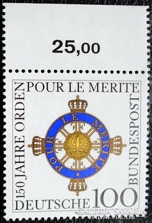 N1613sz  / Németország 1992 " Pour de Merite " rendjel bélyeg postatiszta ívszéli összegzőszámos