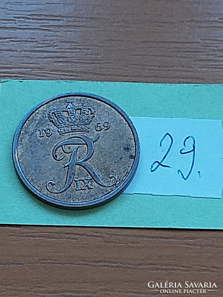 Denmark 5 öre 1969 bronze, ix. King Frederick 29