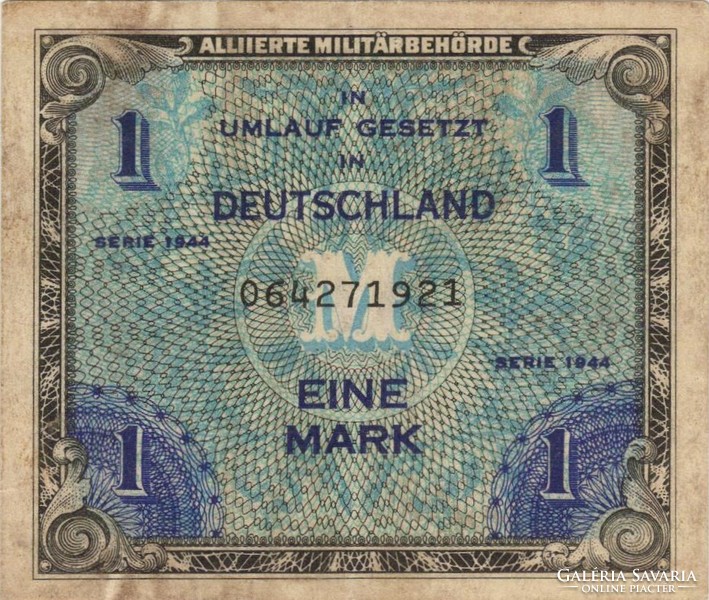 1 Mark 1944 Germany military military 9-digit serial number 1.