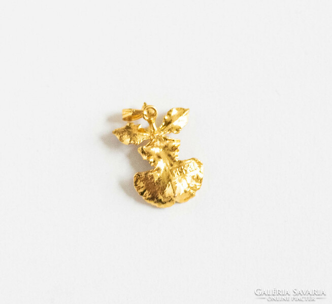 Gold-colored orchid pendant - iris flower on a necklace - gold plated risis Singapore