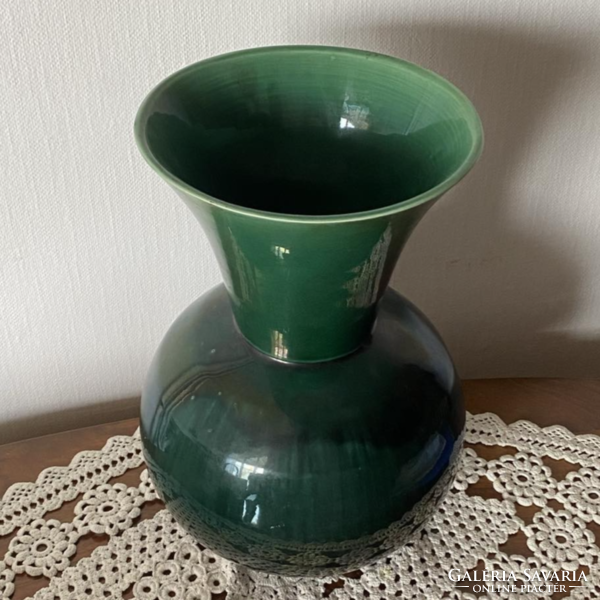Zsolnay nagy zöld váza