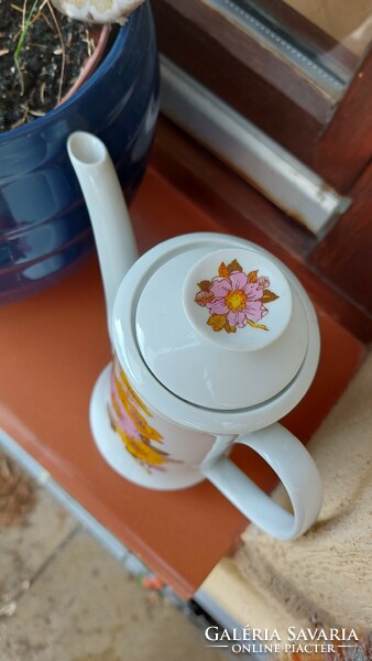 Alföldi porcelain pouring jug with flower gift and sugar holder