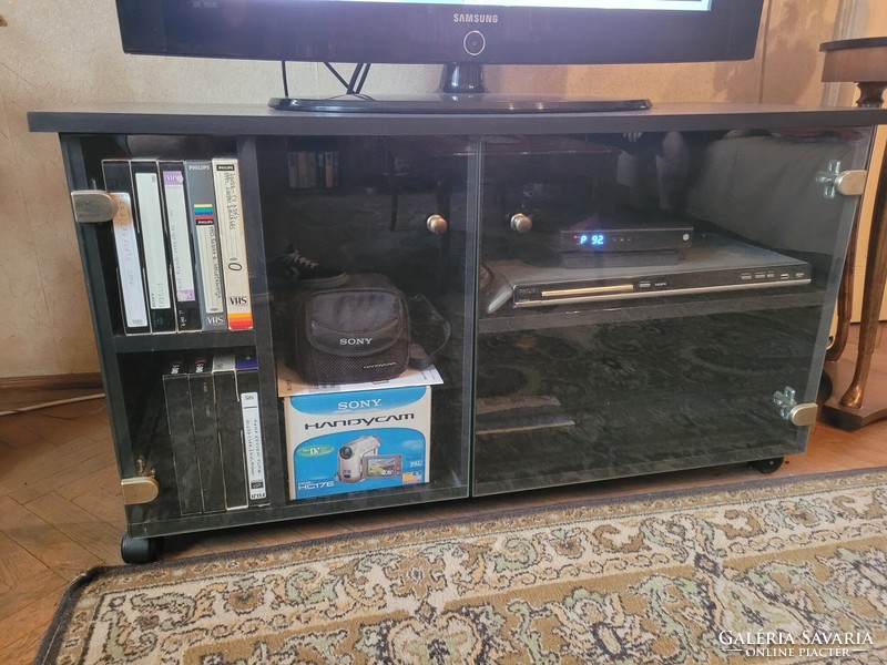 TV stand with glass doors