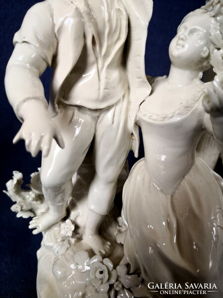 Dt/408 – antique, rococo porcelain sculpture ensemble from the middle of the 18th century