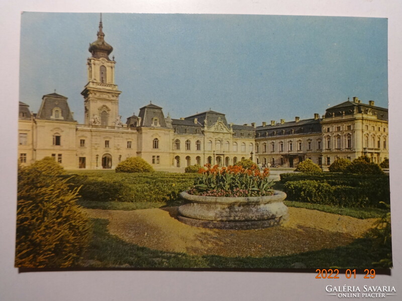 Old postcard: Keszthely, castle (1963)