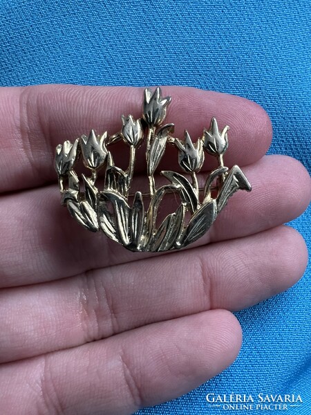 Wonderful art nouveau tulip brooch, pin