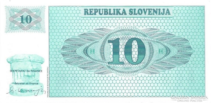 10 Tolar tolarjev 1990 zvorec pattern Slovenia unc