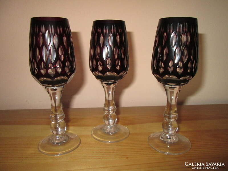 Burgundy crystal glasses