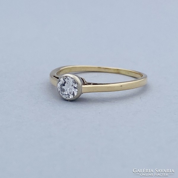 14K old gold engagement ring with brilliant-cut diamond approx. 0.30 Ct.