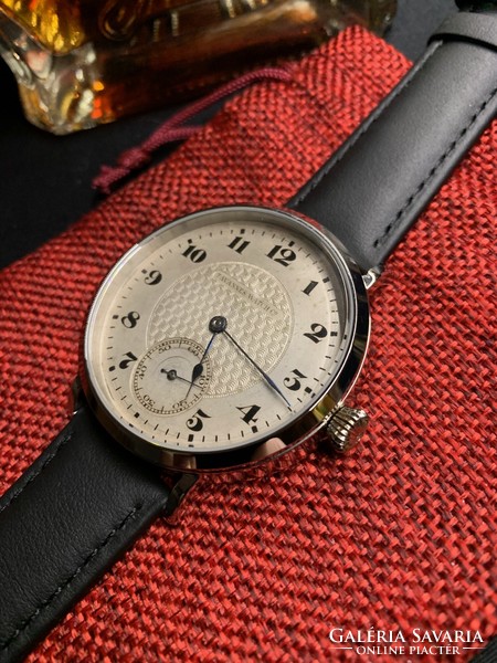 New Swiss Tavannes pocket watch built-in wristwatch with glass back from the 1930s