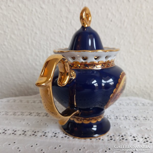 Flawless mythological scene cobalt blue-gold sugar bowl