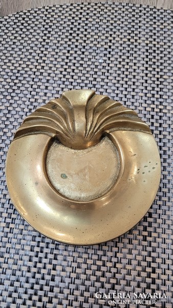Art deco solid copper bowl ashtray or business card holder.