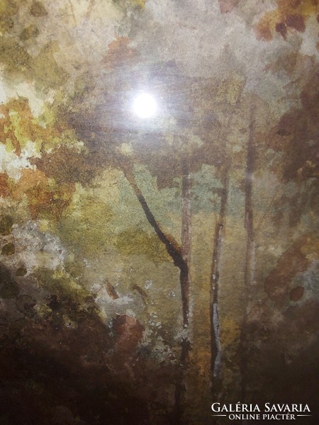 Bárányos akvarell festmény, 1910-ből, szignós