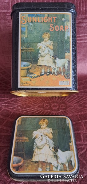 Old metal box, soap tin box (l4617)