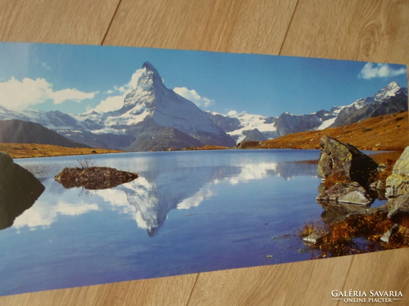 Poster 51.: Mountain lake, snowy mountain peak (photo poster)
