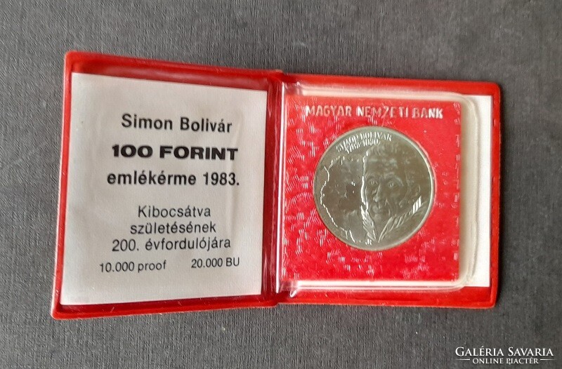 100 forint 1983 * Simon Bolivar tokban