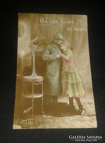 Francia katonai propaganda képeslap, színezett fotólap ( I. V.h )