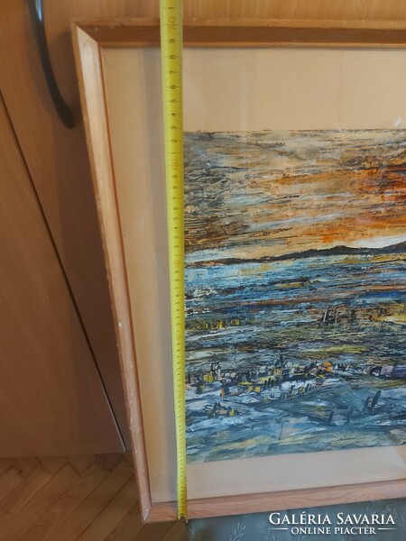 Körtvélyessy Magdolna festmény, olaj, karton, 70x54 cm-es kereben