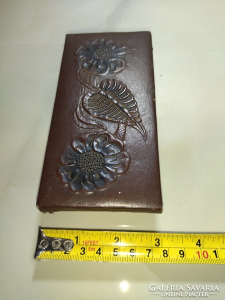 Beautiful old ink pad tapper with decorative leather coating