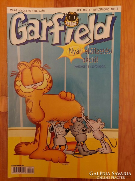 Jim Davis: Garfield képregény 2005/8 augusztus 188 (Akár INGYENES szállítással)
