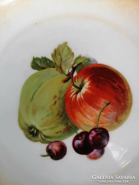 Attractive bowl with iridescent glaze, fruit pattern