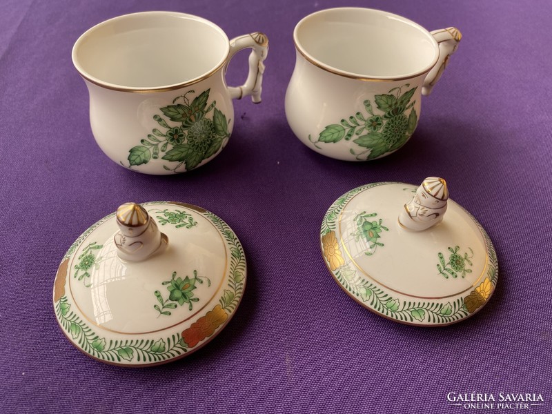 Pair of Herend Appony patterned cups