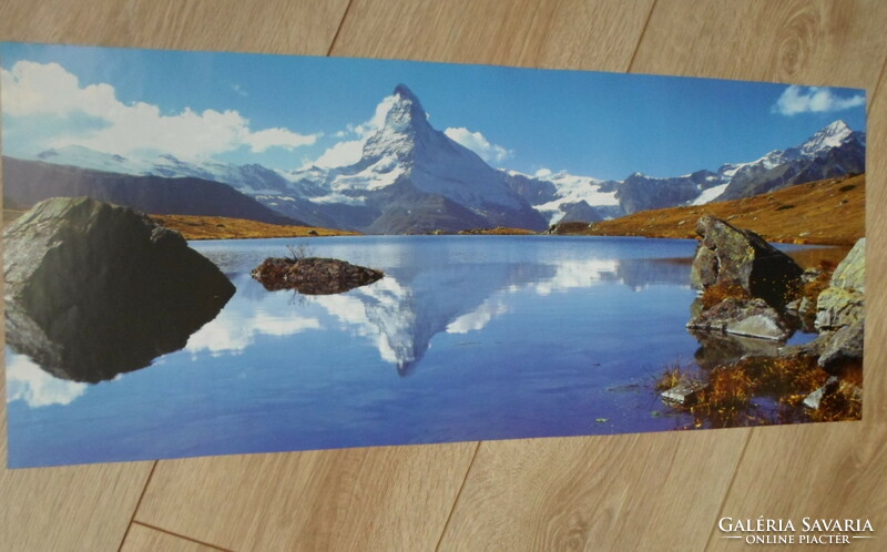 Poster 51.: Mountain lake, snowy mountain peak (photo poster)