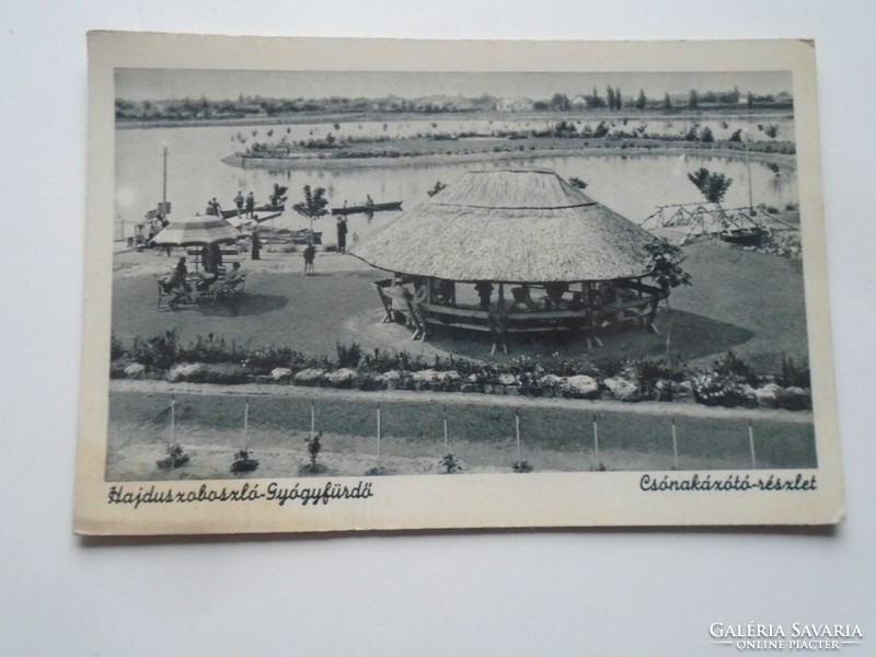 D201870  HAJDÚSZOBOSZLÓ - Gyógyfürdő -Csónakázó tó     régi képeslap  -  1940's